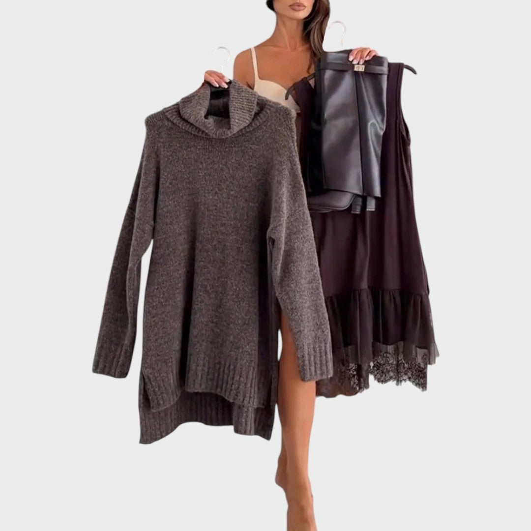 Aurora – Elegantní set svetru a šatů pro ženy