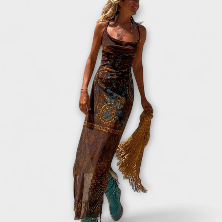 Poplatek - Unikátní Midi Šaty s Límcem