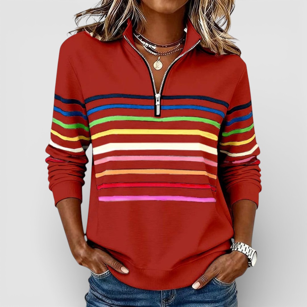 Sára - Pohodlný zip top pro uvolněný styl, volnost pohybu a každodenní komfort