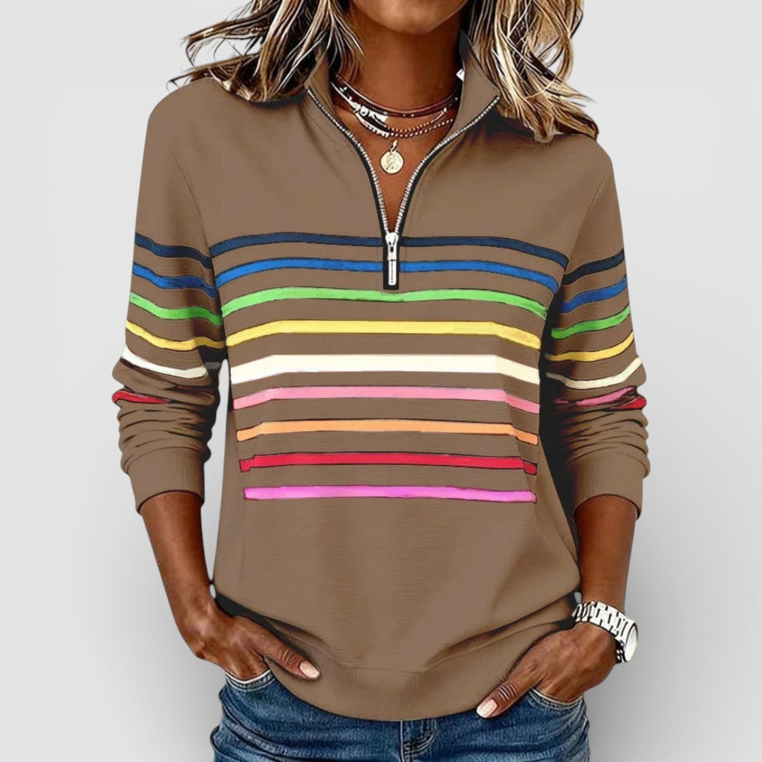 Sára - Pohodlný zip top pro uvolněný styl, volnost pohybu a každodenní komfort