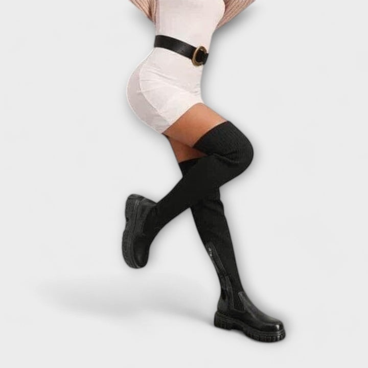 Lureva | Overknee boty s robustní podrážkou