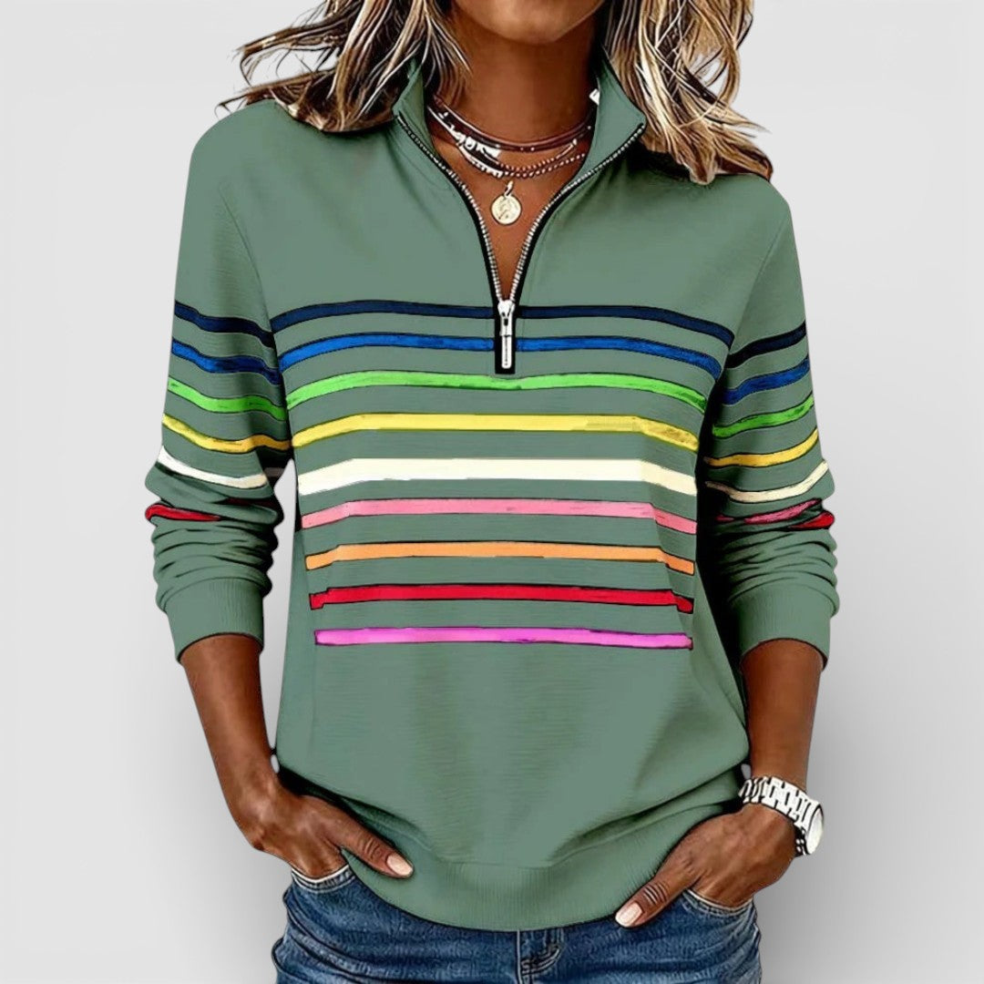 Sára - Pohodlný zip top pro uvolněný styl, volnost pohybu a každodenní komfort