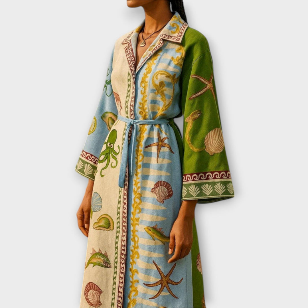 Jule - Tištěné midi šaty z twillu s páskem