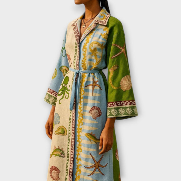 Jule - Tištěné midi šaty z twillu s páskem