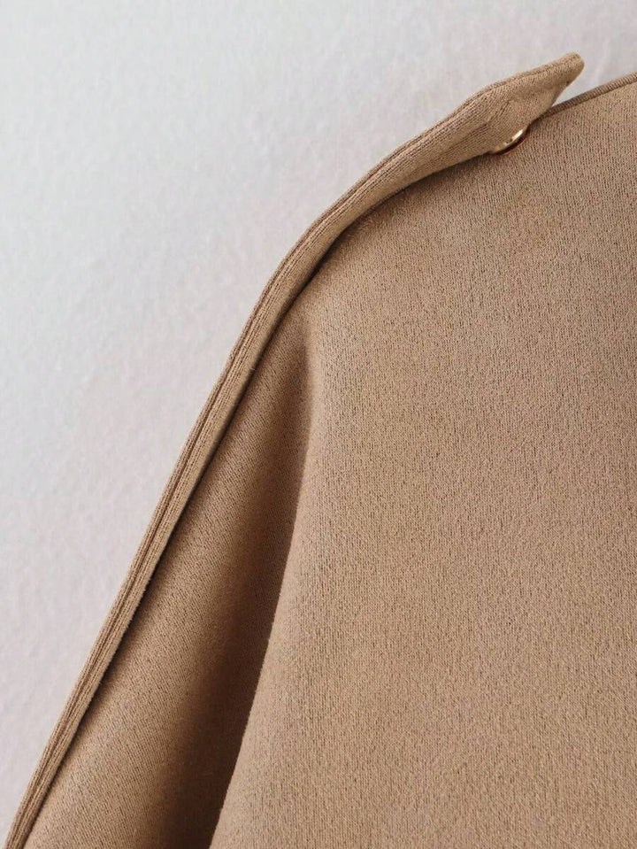 Dámská volná vintage bunda – klasický límec, dlouhý rukáv, podzimní styl