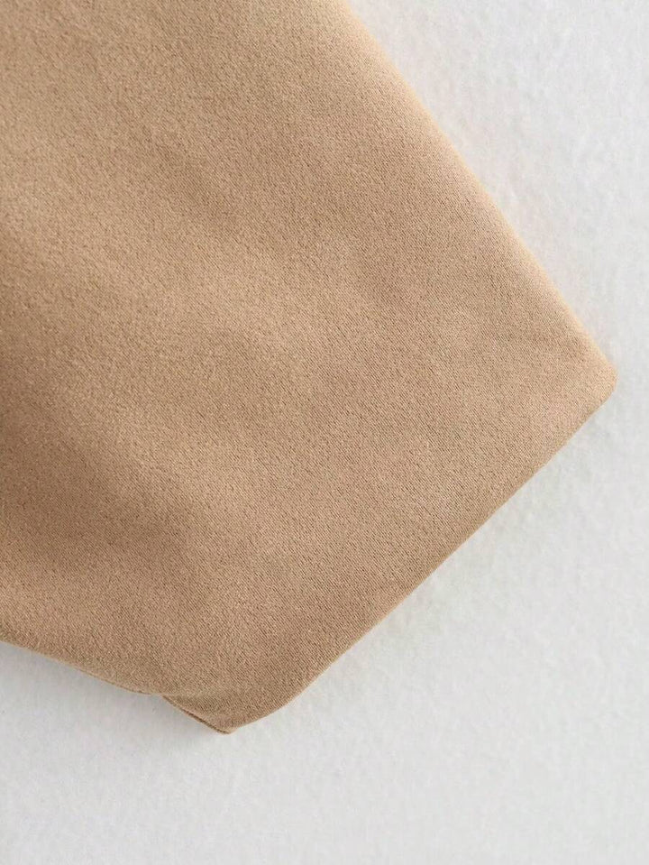 Dámská volná vintage bunda – klasický límec, dlouhý rukáv, podzimní styl