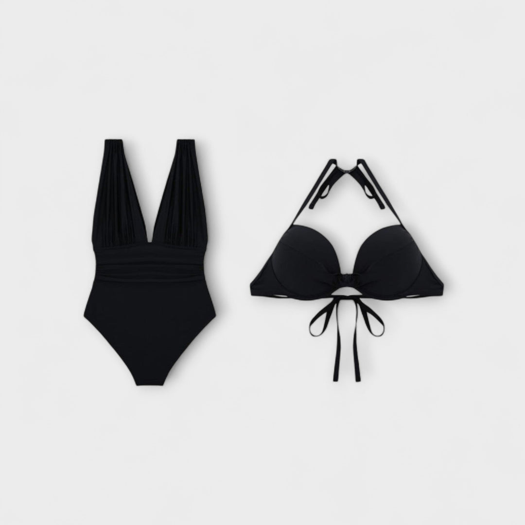 Miravo - Tvarující plavky s hlubokým výstřihem a nastavitelnými ramínky