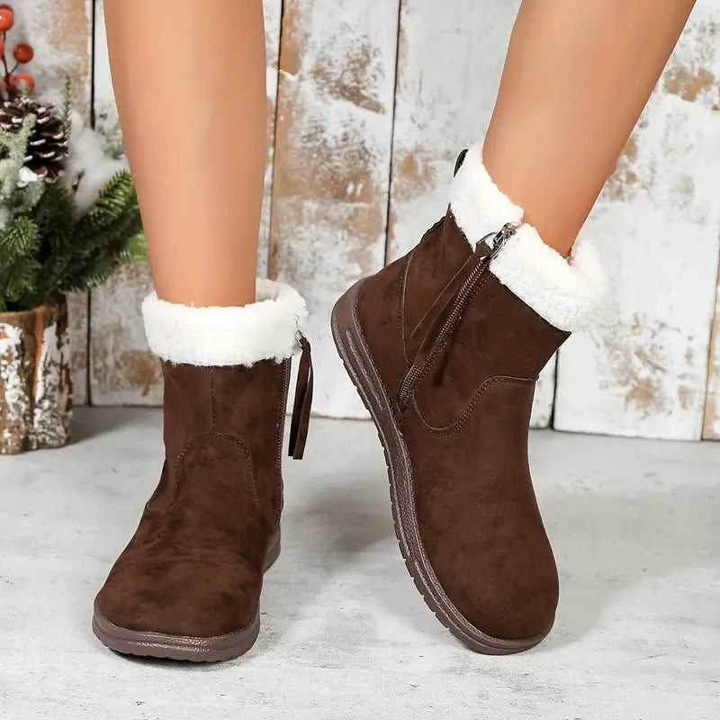Lucinka | Dámské boty v jednobarevném provedení, na boční zip, měkká podrážka, boty s termo podšívkou