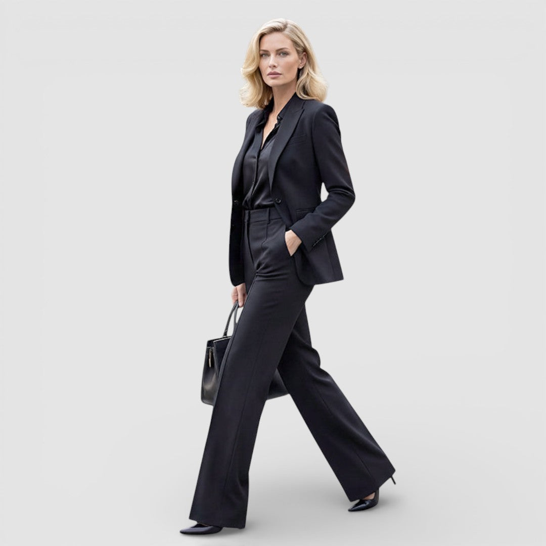 Veronika - Dámské kalhoty s vysokým pasem a elegantním rovným střihem