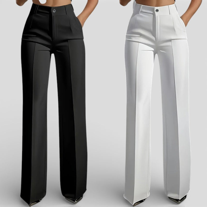 Veronika - Dámské kalhoty s vysokým pasem a elegantním rovným střihem