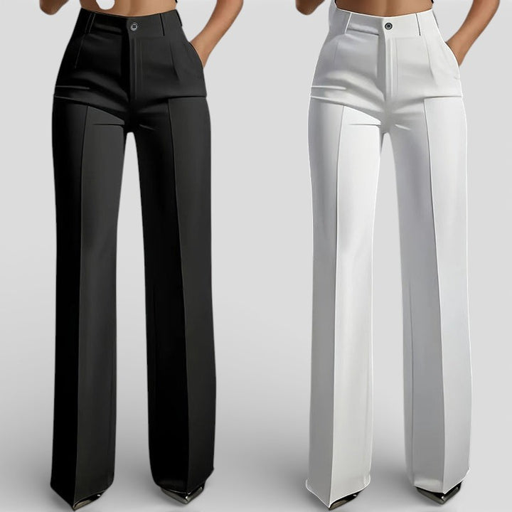 Veronika - Dámské kalhoty s vysokým pasem a elegantním rovným střihem