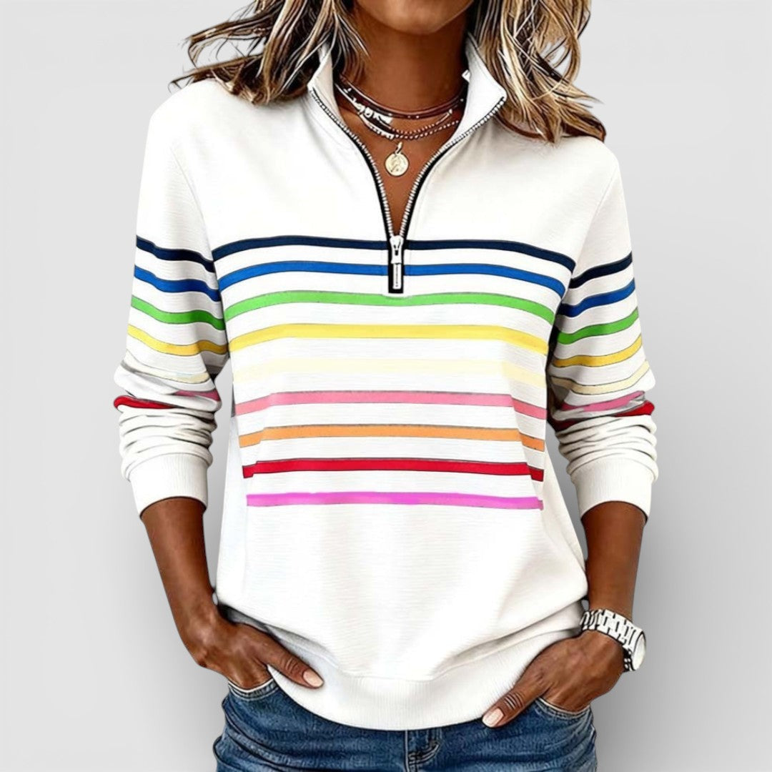 Sára - Pohodlný zip top pro uvolněný styl, volnost pohybu a každodenní komfort