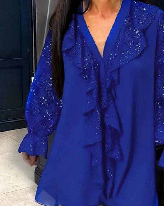 Blůza Valentina – Elegantní šifonová blůza s lesklými detaily