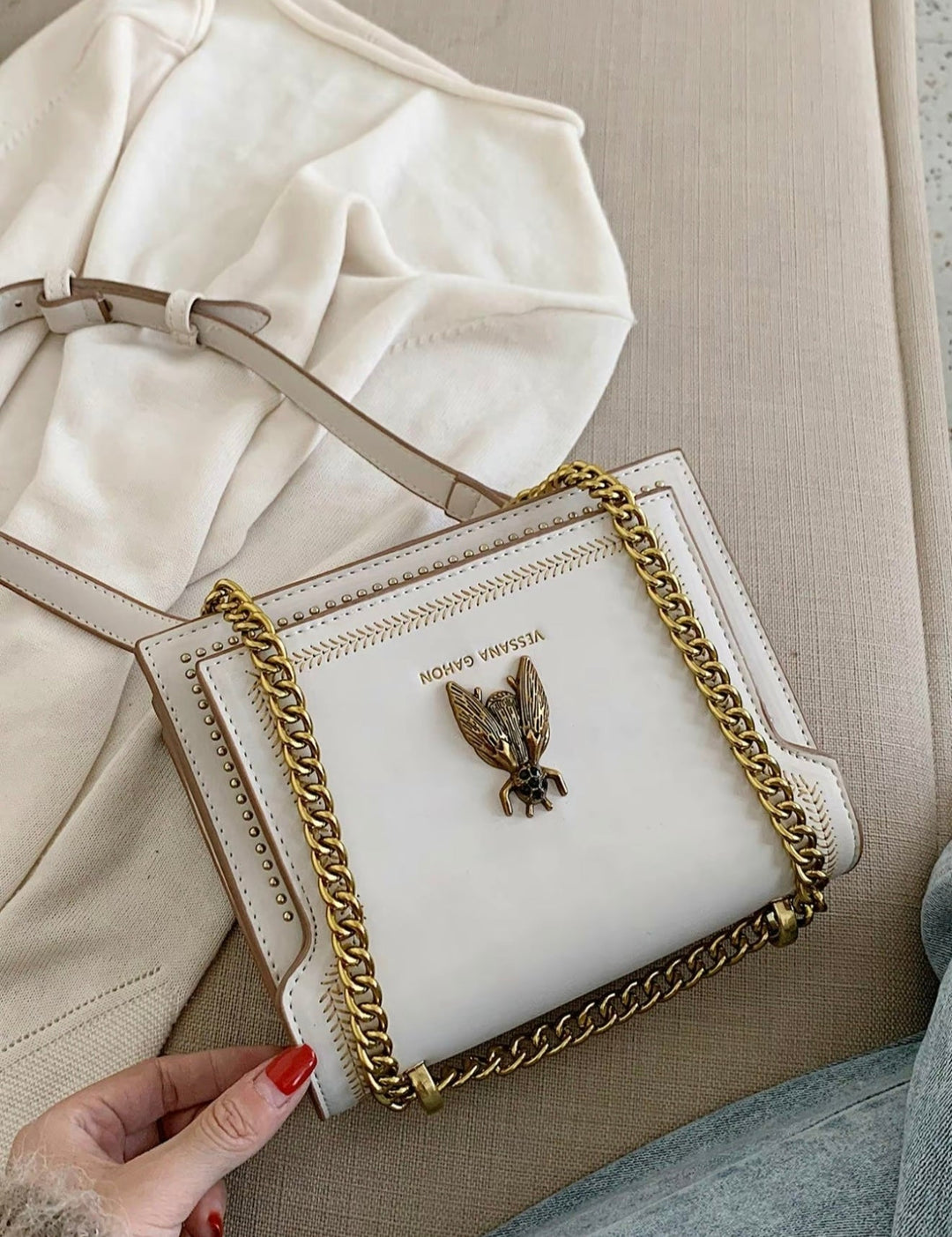 SIMONE™ - Nadčasová luxusní kabelka s řetízkem