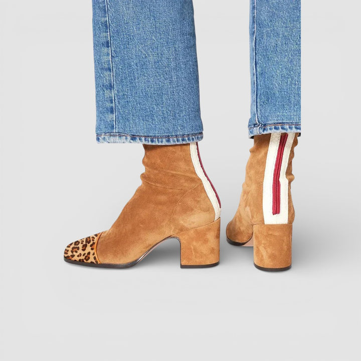 Vlasta - Elegantní Velurové Kozačky s Pohodlným Blokovým Podpatkem pro Celodenní Komfort