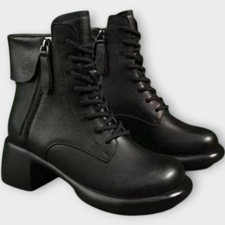 Klasické chunky podpatkové šněrovací boty