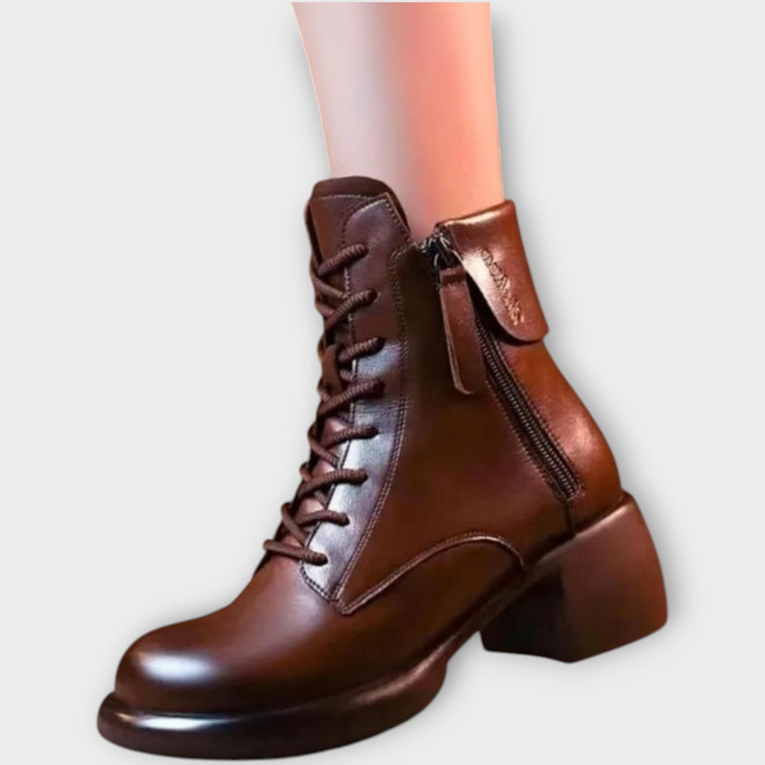 Klasické chunky podpatkové šněrovací boty