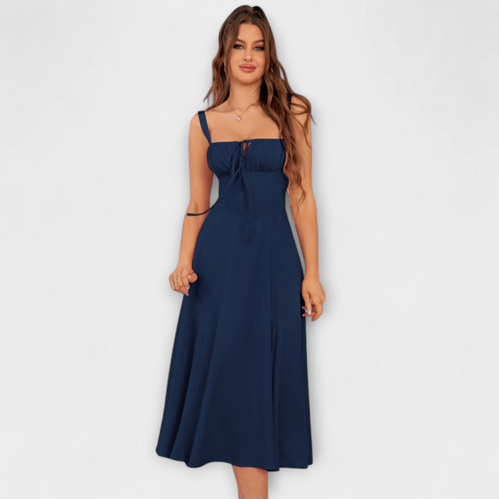 Naděje - Růžový top šaty s detailem rozparku