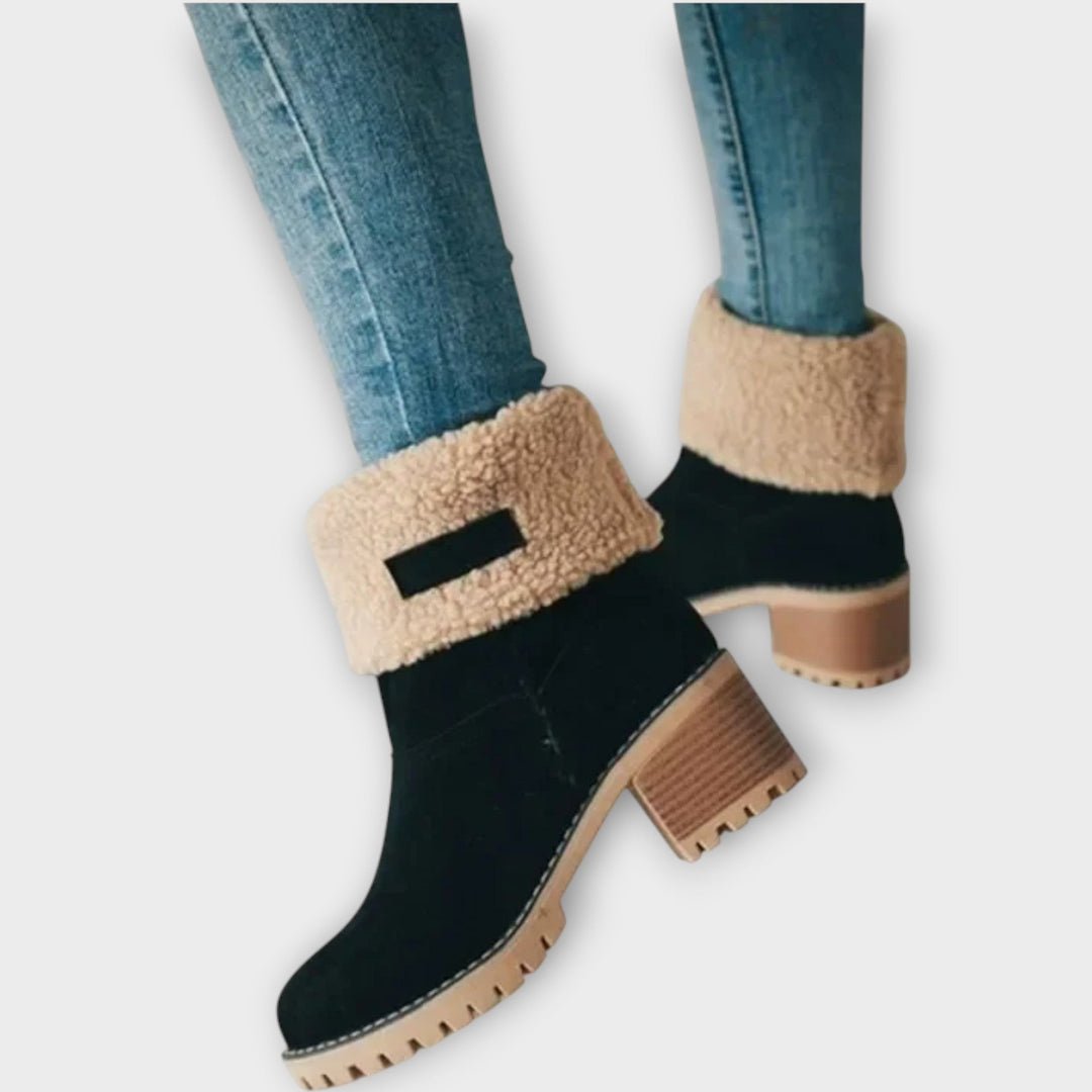Zimní teplé kotníkové boty s umělou kožešinou