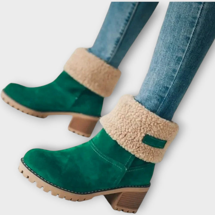 Zimní teplé kotníkové boty s umělou kožešinou