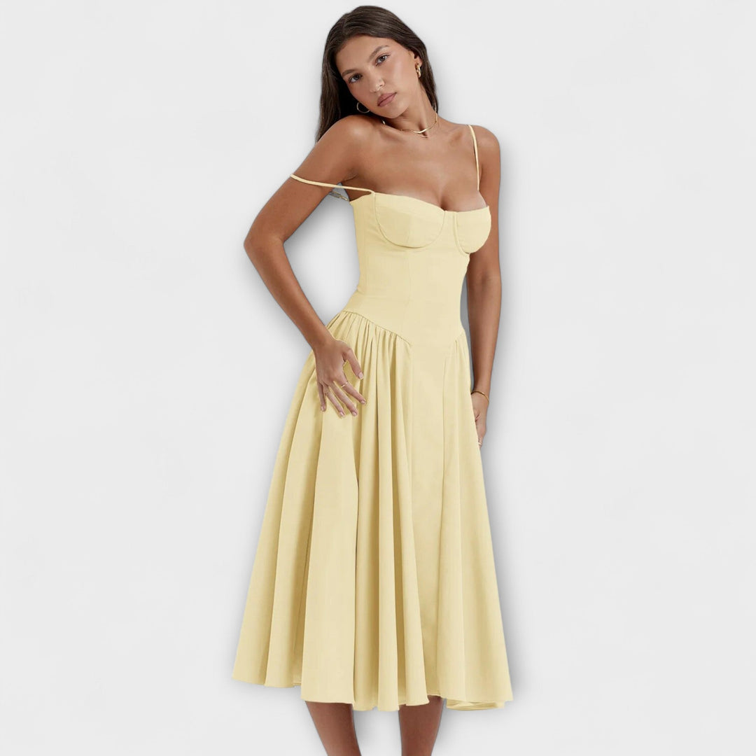 Rosalie - Elegantní bezrukávový korzetový šaty