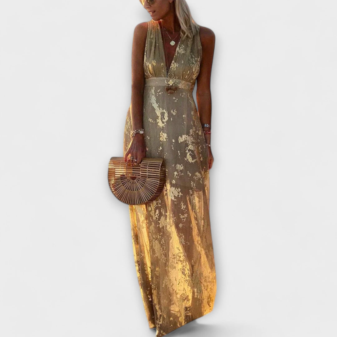 Šaty s V-výstřihem a detailními flitry