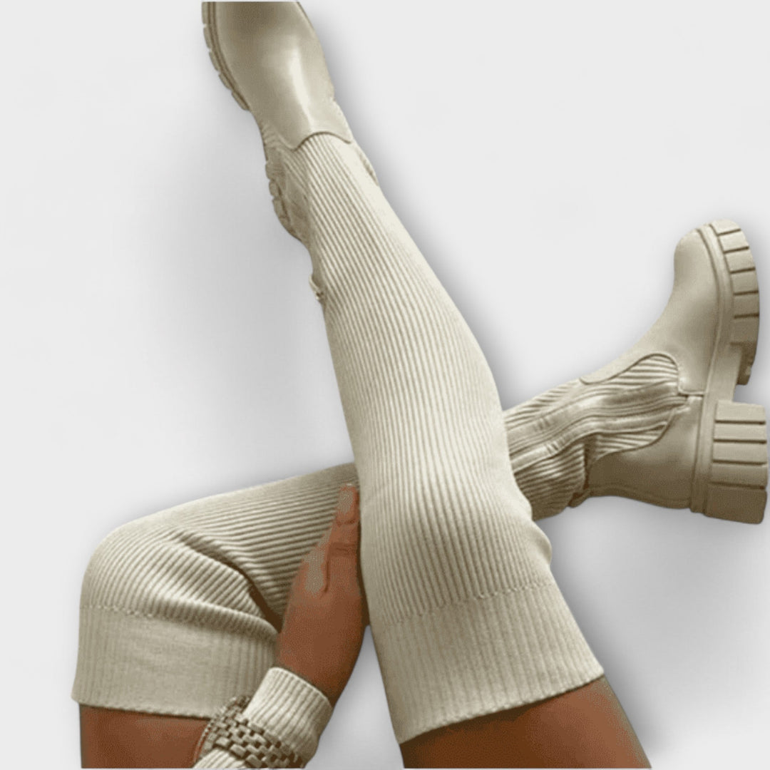 Lureva | Overknee boty s robustní podrážkou