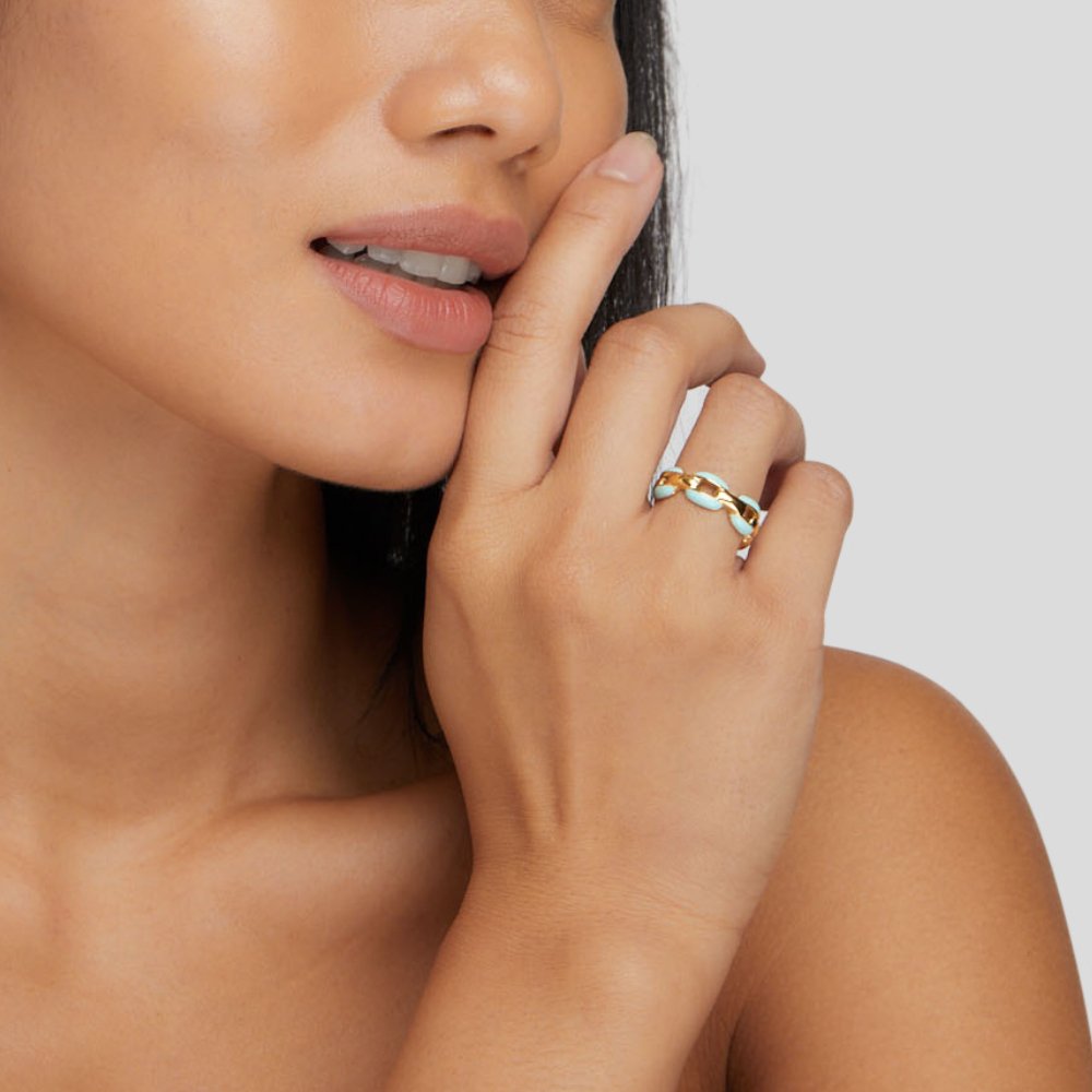 Modrý Reya Prsten s Jemným Designem a Pohodlným Nošením