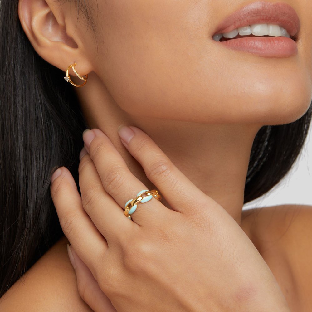 Modrý Reya Prsten s Jemným Designem a Pohodlným Nošením