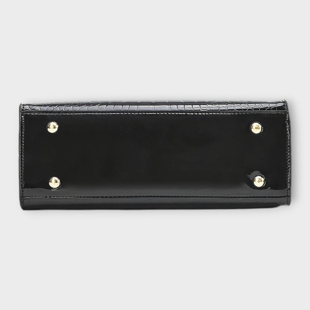 Maison Verdelle - Kabelka s lesklým vzorem krokodýlí kůže