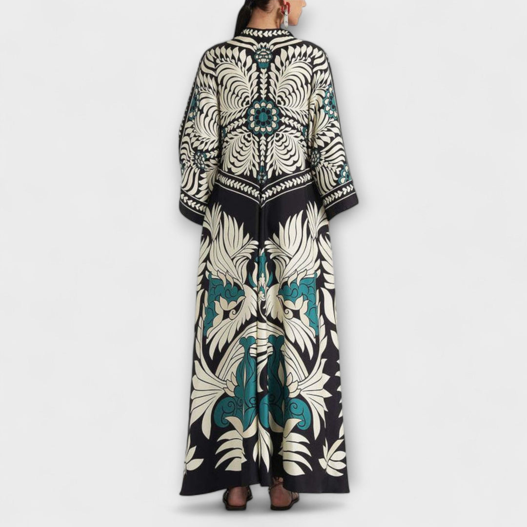 Giselle - Stylové Maxi Šaty s Květinovým Potiskem