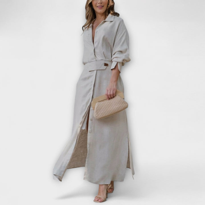 Jeanette - Maxi šaty s výstřihem do V