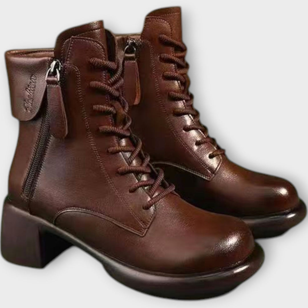 Klasické chunky podpatkové šněrovací boty