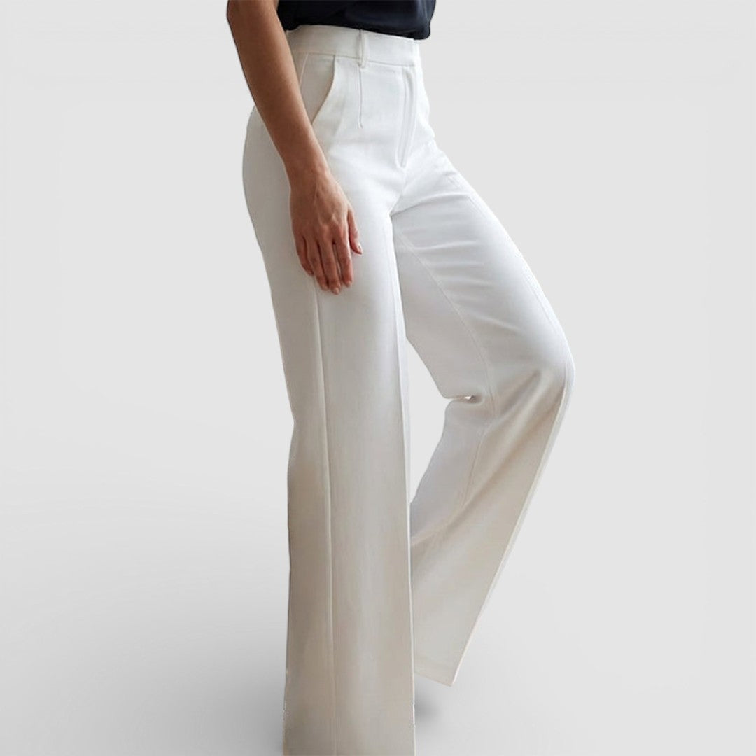 Veronika - Dámské kalhoty s vysokým pasem a elegantním rovným střihem