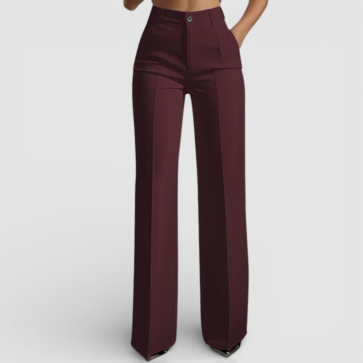 Veronika - Dámské kalhoty s vysokým pasem a elegantním rovným střihem