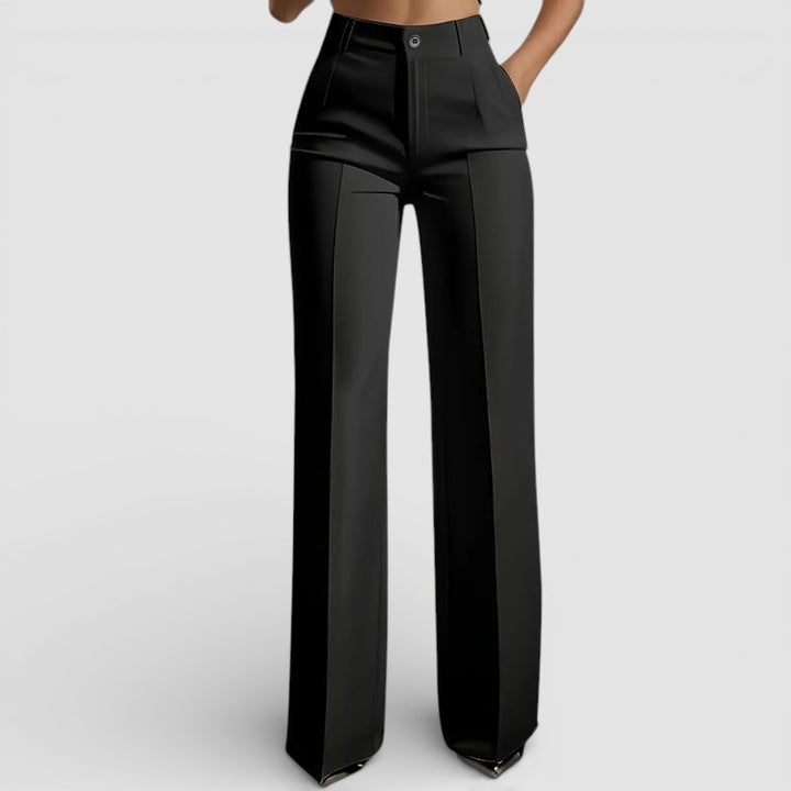 Veronika - Dámské kalhoty s vysokým pasem a elegantním rovným střihem