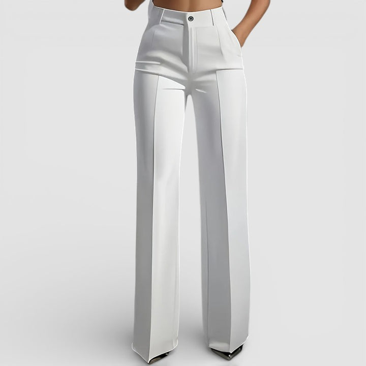 Veronika - Dámské kalhoty s vysokým pasem a elegantním rovným střihem