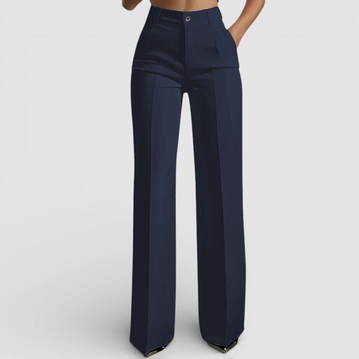 Veronika - Dámské kalhoty s vysokým pasem a elegantním rovným střihem