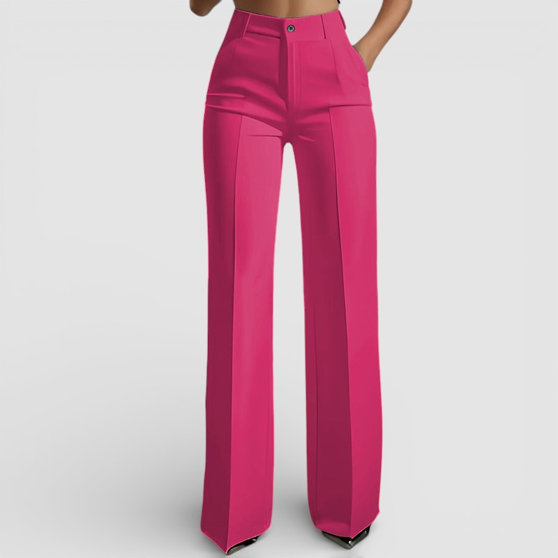 Veronika - Dámské kalhoty s vysokým pasem a elegantním rovným střihem