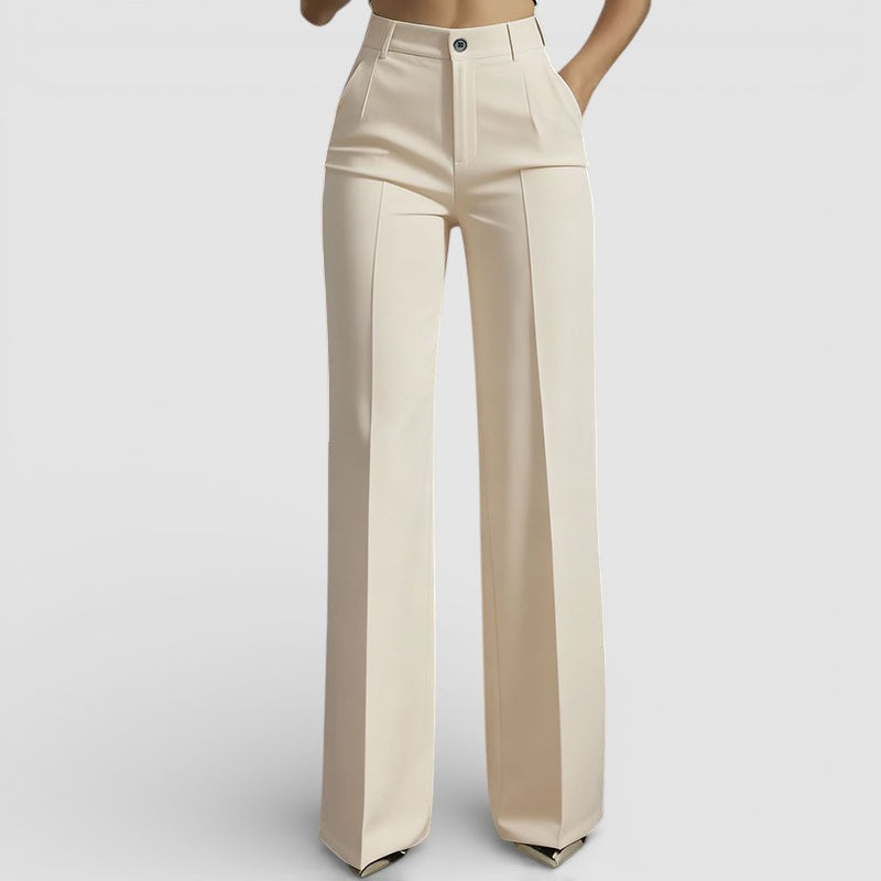 Veronika - Dámské kalhoty s vysokým pasem a elegantním rovným střihem