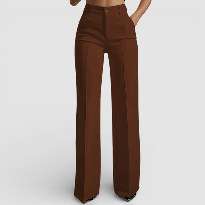 Veronika - Dámské kalhoty s vysokým pasem a elegantním rovným střihem