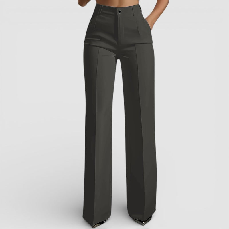 Veronika - Dámské kalhoty s vysokým pasem a elegantním rovným střihem