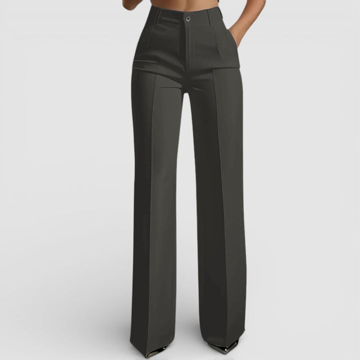 Veronika - Dámské kalhoty s vysokým pasem a elegantním rovným střihem